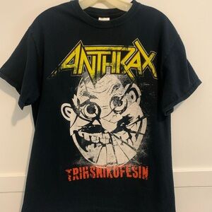 2015 Official Concert Shirt-Anthrax Graphic Tee-Cracked Not Man